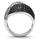 Stylish black and white crystal statement ring with a modern design and sparkling embellishments