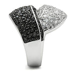 VacationGrabs black and white crystal statement ring featuring a modern design with sparkling crystals