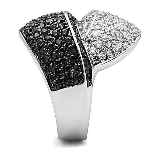 VacationGrabs black and white crystal statement ring featuring a modern design with sparkling crystals