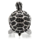 VacationGrabs black and white CZ statement ring designed as a turtle with sparkling details