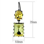 Black and yellow gemstone dangle earrings featuring a yellow oval and rectangular cut stone design