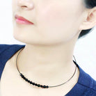 Minimalist design black beaded minimalist necklace for a chic and elegant look