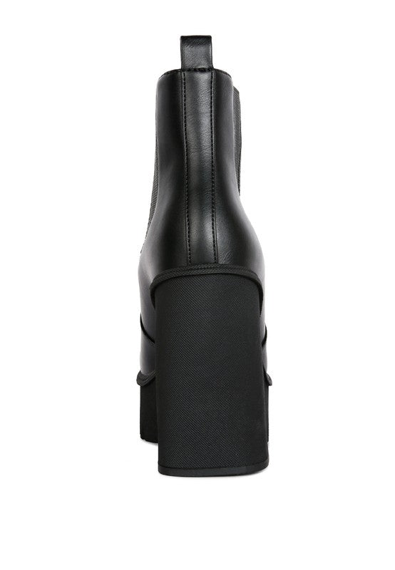 Rag Company black block heel ankle boots with a sleek design and sturdy construction