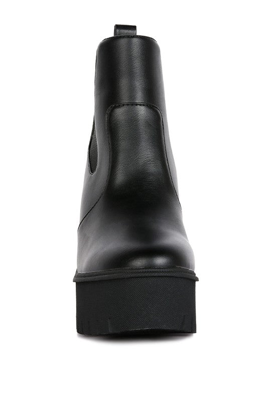 Stylish black block heel ankle boots from Rag Company with a sleek design and comfortable fit