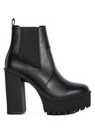 Rag Company black block heel ankle boots with chunky platform for stylish comfort