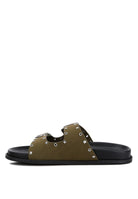 Rag Company stylish black buckle sandals featuring studded design for a modern look