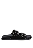 Rag Company black buckle sandals with studded details for stylish summer wear