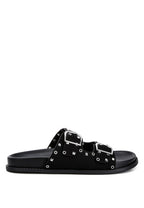 Rag Company black buckle sandals with studded details for stylish summer wear