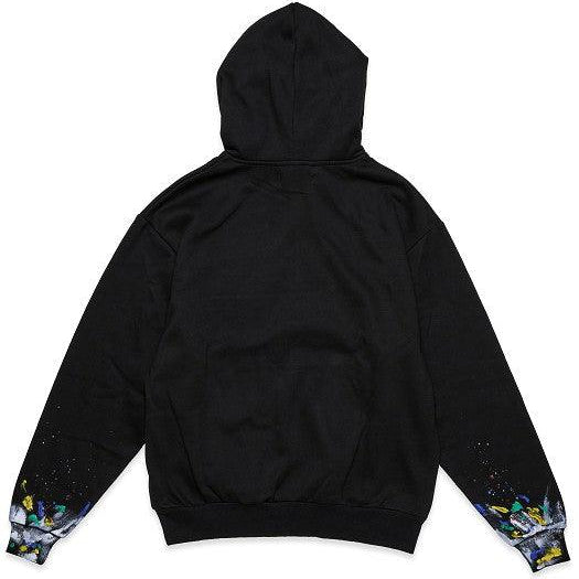 Men's Sweatshirts & Hoodies Black Chenille Patch & Hand Paint Hoodie