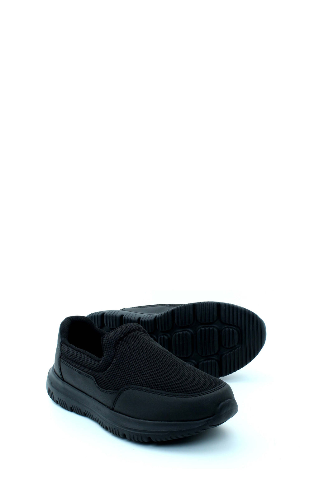 Black Chunky-Sole Slip-On Sneakers for Men – side view