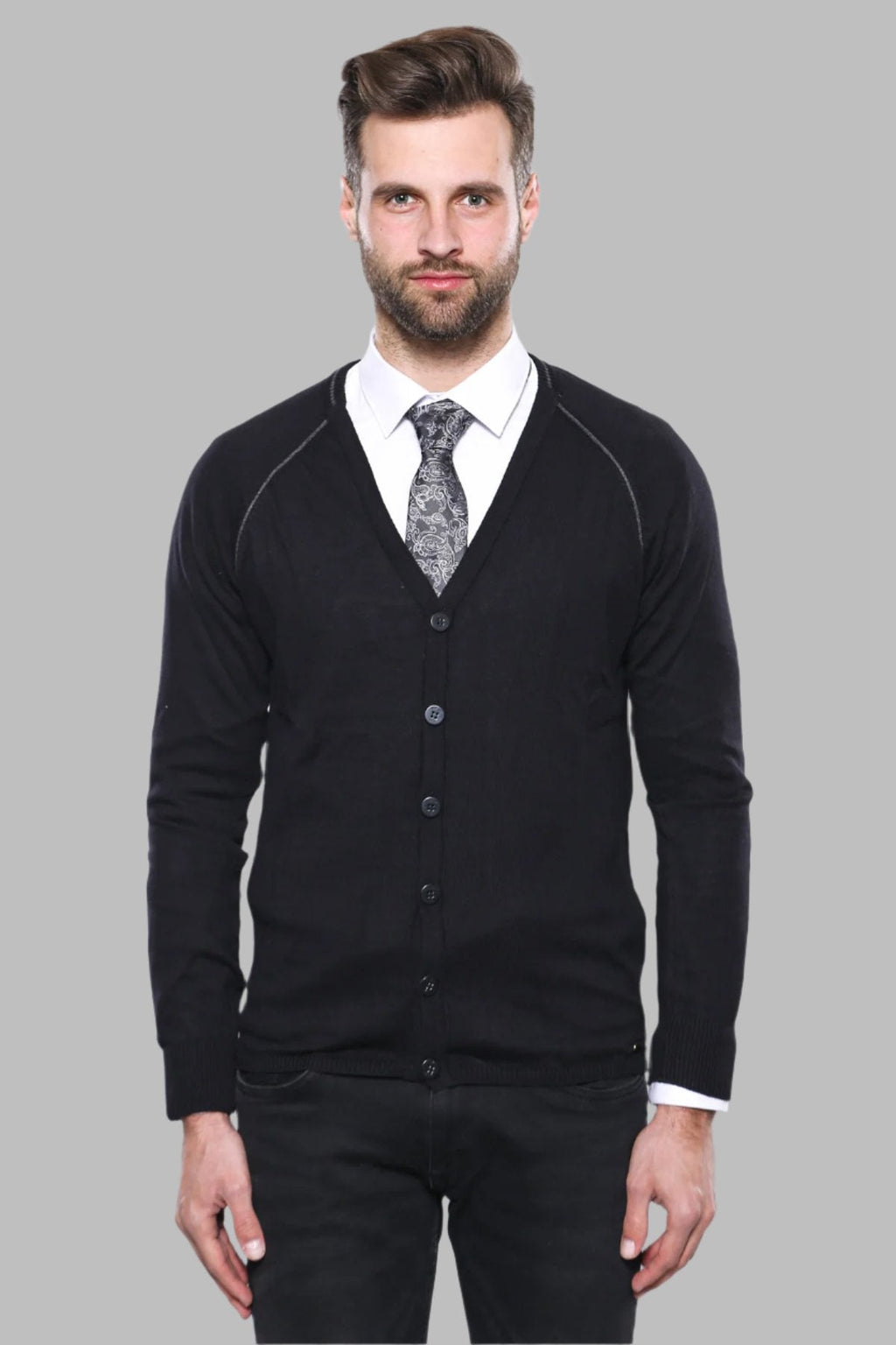Black Cotton Knitwear – front view