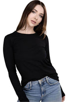 ZENANA black cotton long sleeve shirt for women, perfect for casual layering and everyday wear