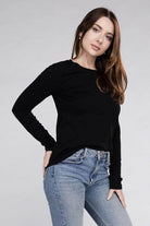 ZENANA black cotton long sleeve shirt, perfect for casual and stylish outfits