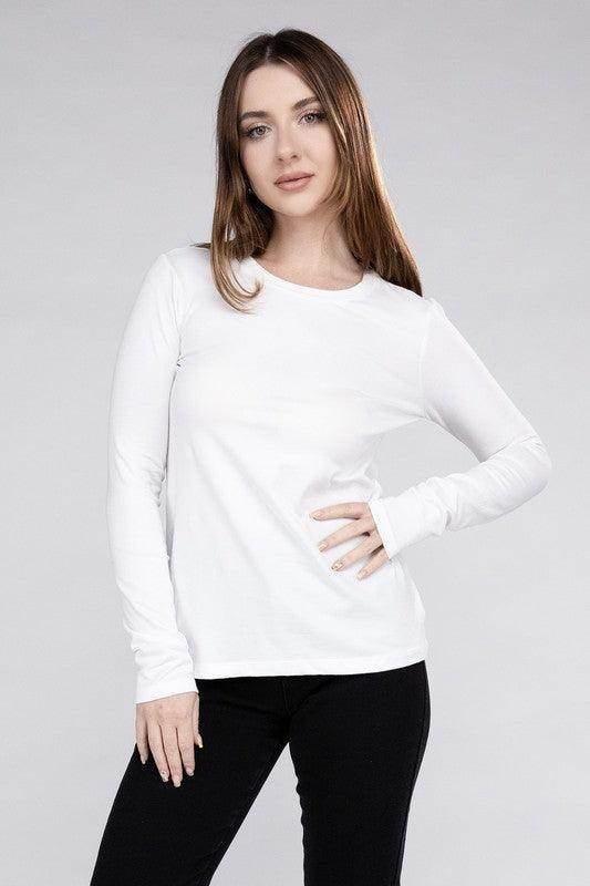 ZENANA Women's Black Cotton Long Sleeve Shirt with Comfortable Fit and Modern Style