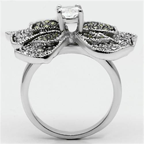 Elegant black crystal butterfly statement ring by VacationGrabs with intricate design and shimmering stones