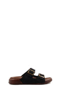 Black Double-Buckle Slide Sandals for Men – front view