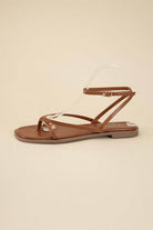 Top Guy Footwear brown strappy sandals, perfect for summer style and comfort, featuring flat design