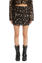 Women's Skirts Black Floral Lace Embroidery Mini Skirt