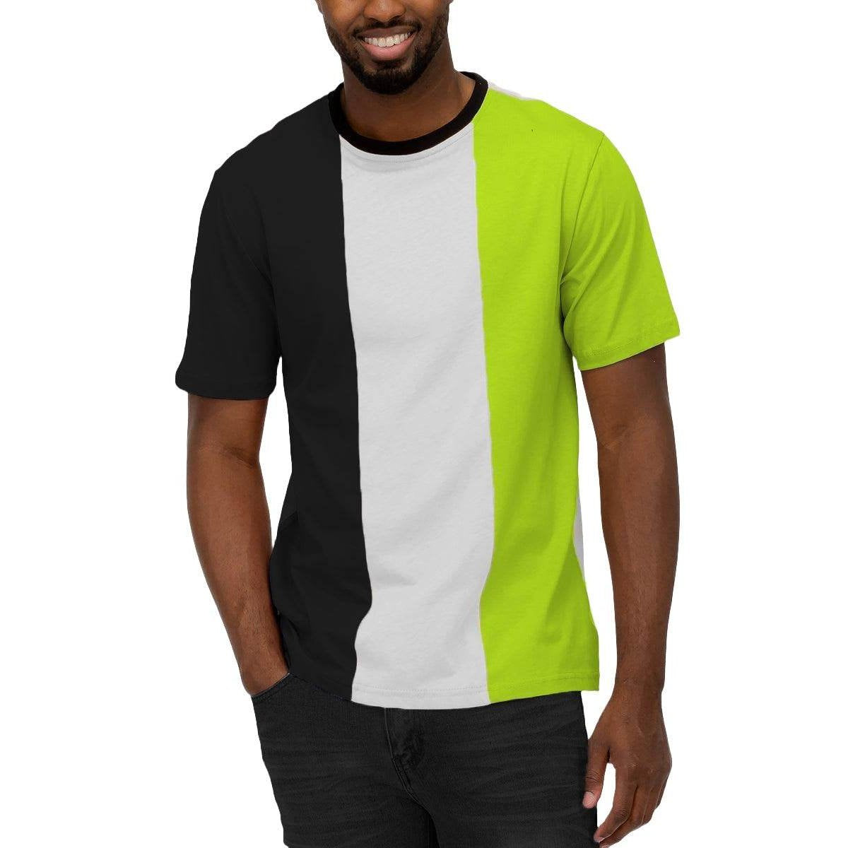 Men's black green colorblock tee featuring a stylish design for casual outings