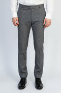 Black & Grey Micro-Patterned Fabric Trousers – front view