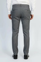 Black & Grey Micro-Patterned Fabric Trousers – styled view