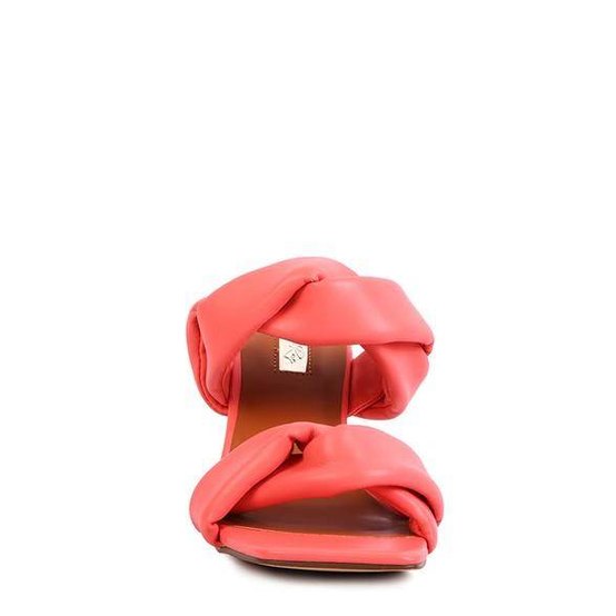Stylish black heeled summer sandals with a modern twist and comfortable design