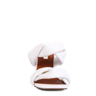 Stylish white women's heels featuring a trendy twisted design for summer wear