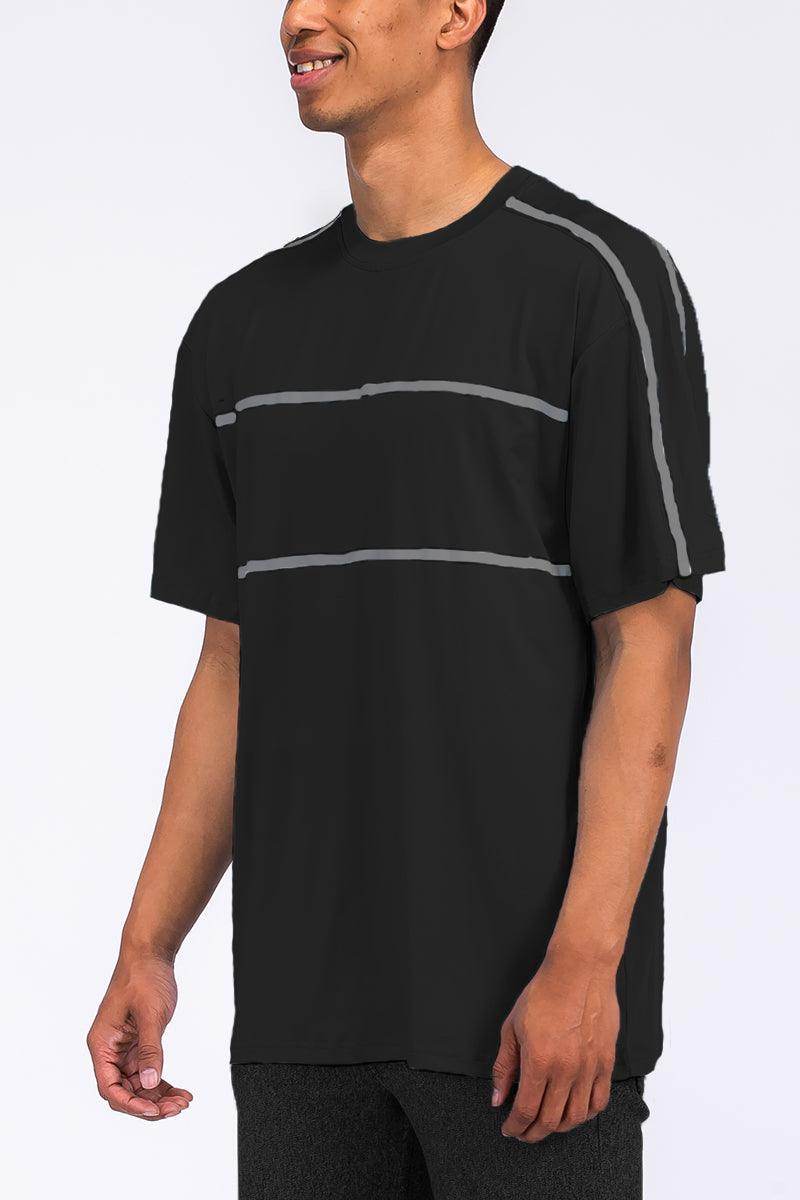 Black Jordan Solid Tape Tshirt - VacationGrabs