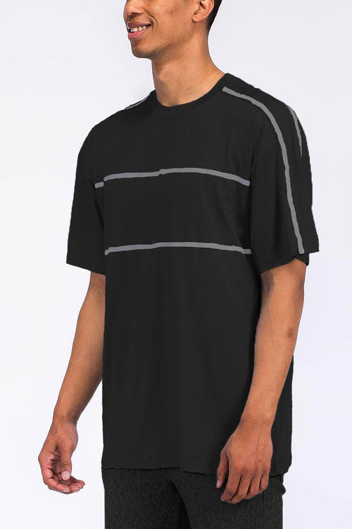 Black Jordan Solid Tape Tshirt - VacationGrabs