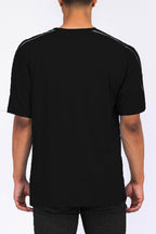 Black Jordan Solid Tape Tshirt - VacationGrabs