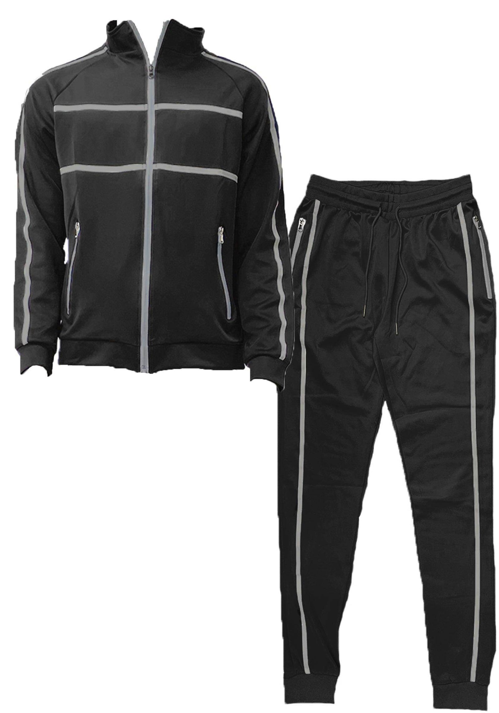 Black Jordan Tape Track Jacket Jogger Set - VacationGrabs