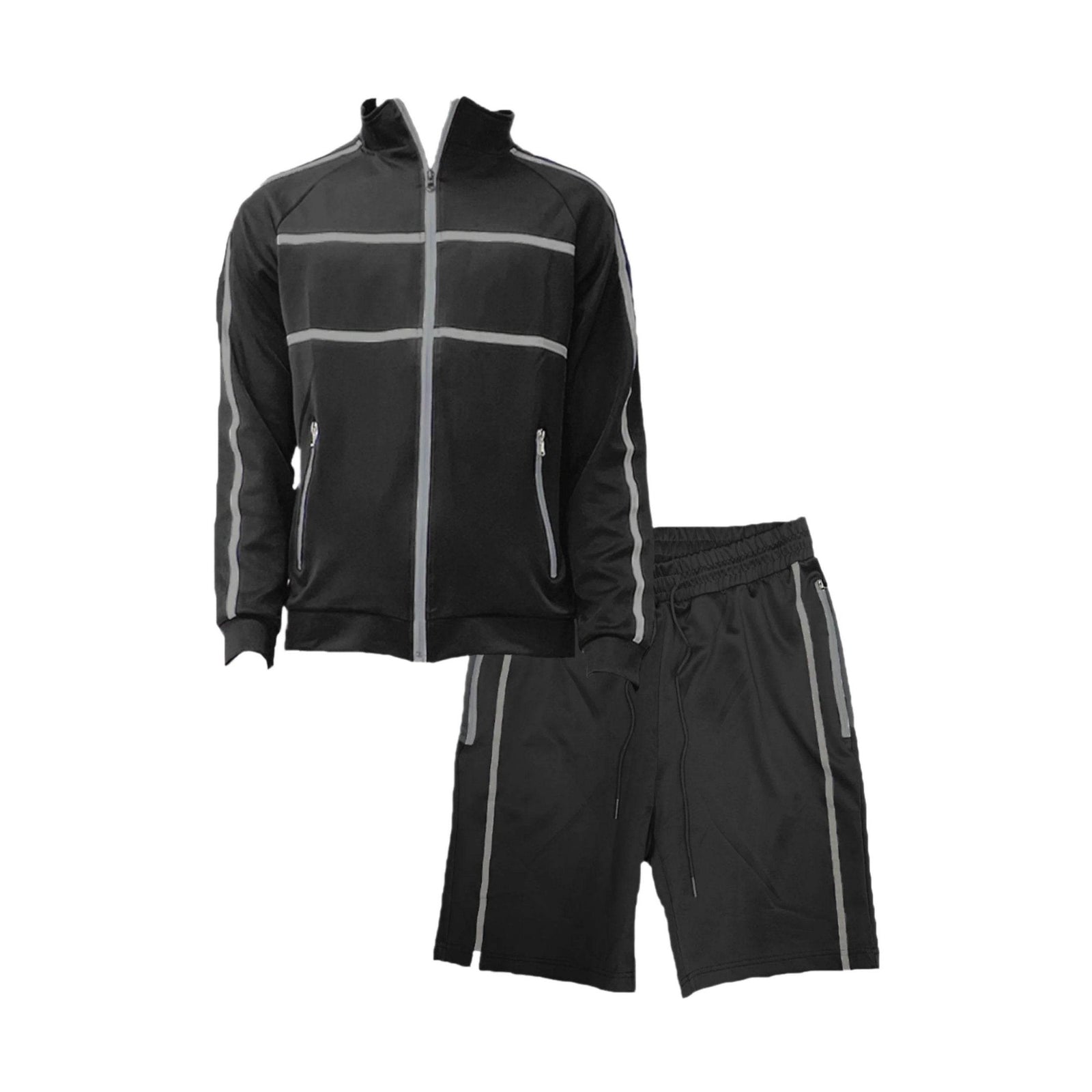Black Jordan Track Jacket Short Set - VacationGrabs