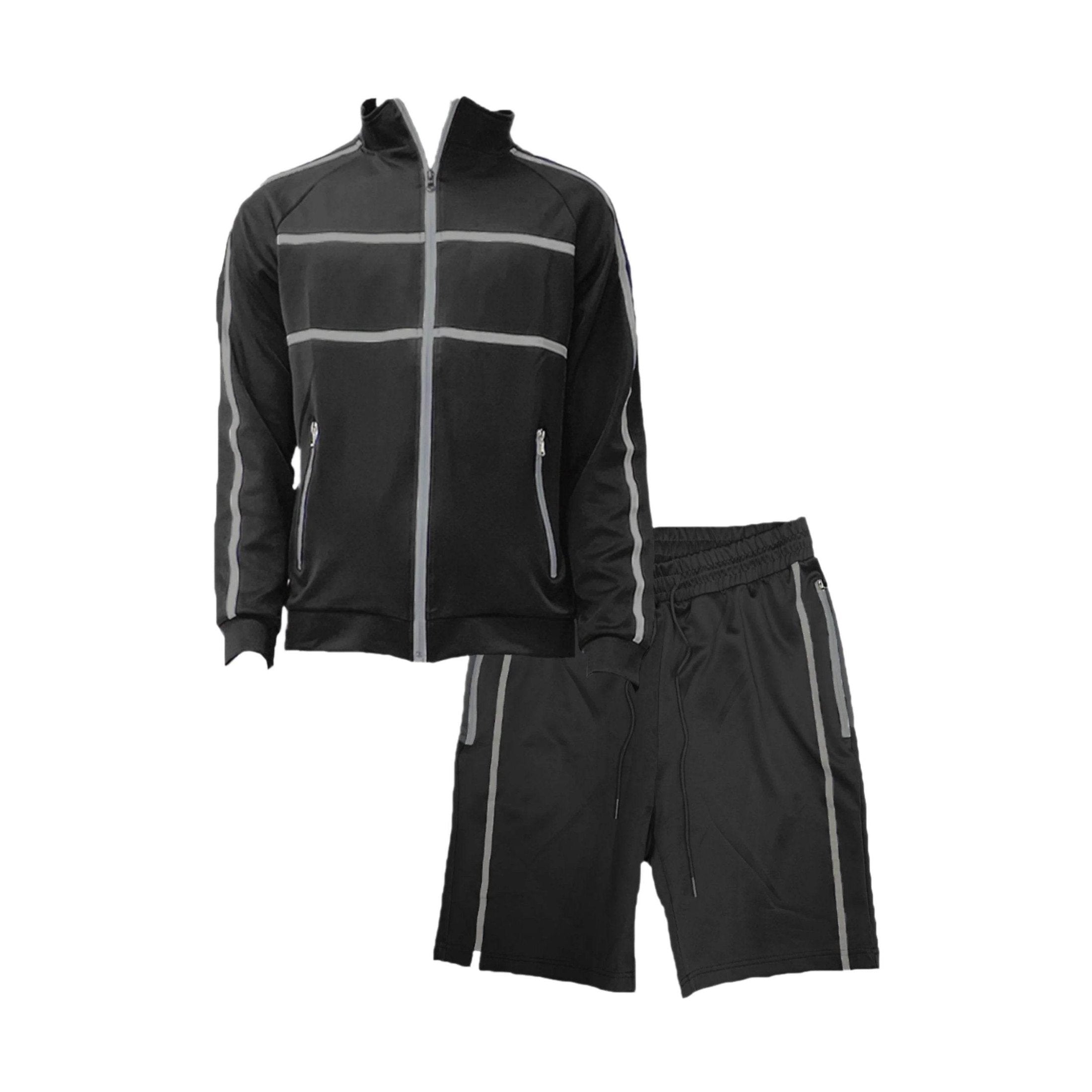 Black Jordan Track Jacket Short Set - VacationGrabs