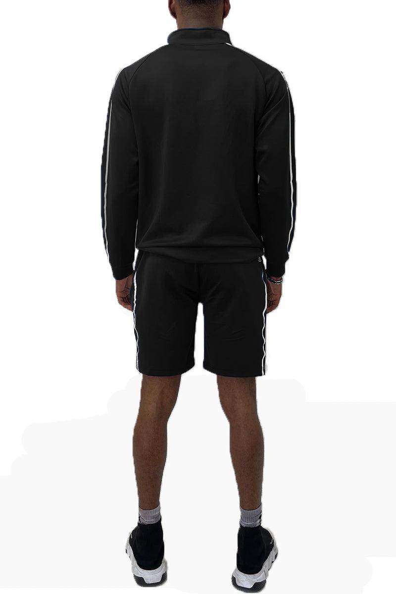 Black Jordan Track Jacket Short Set - VacationGrabs