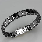 Stylish black link bracelet for women with a sleek design and durable clasp