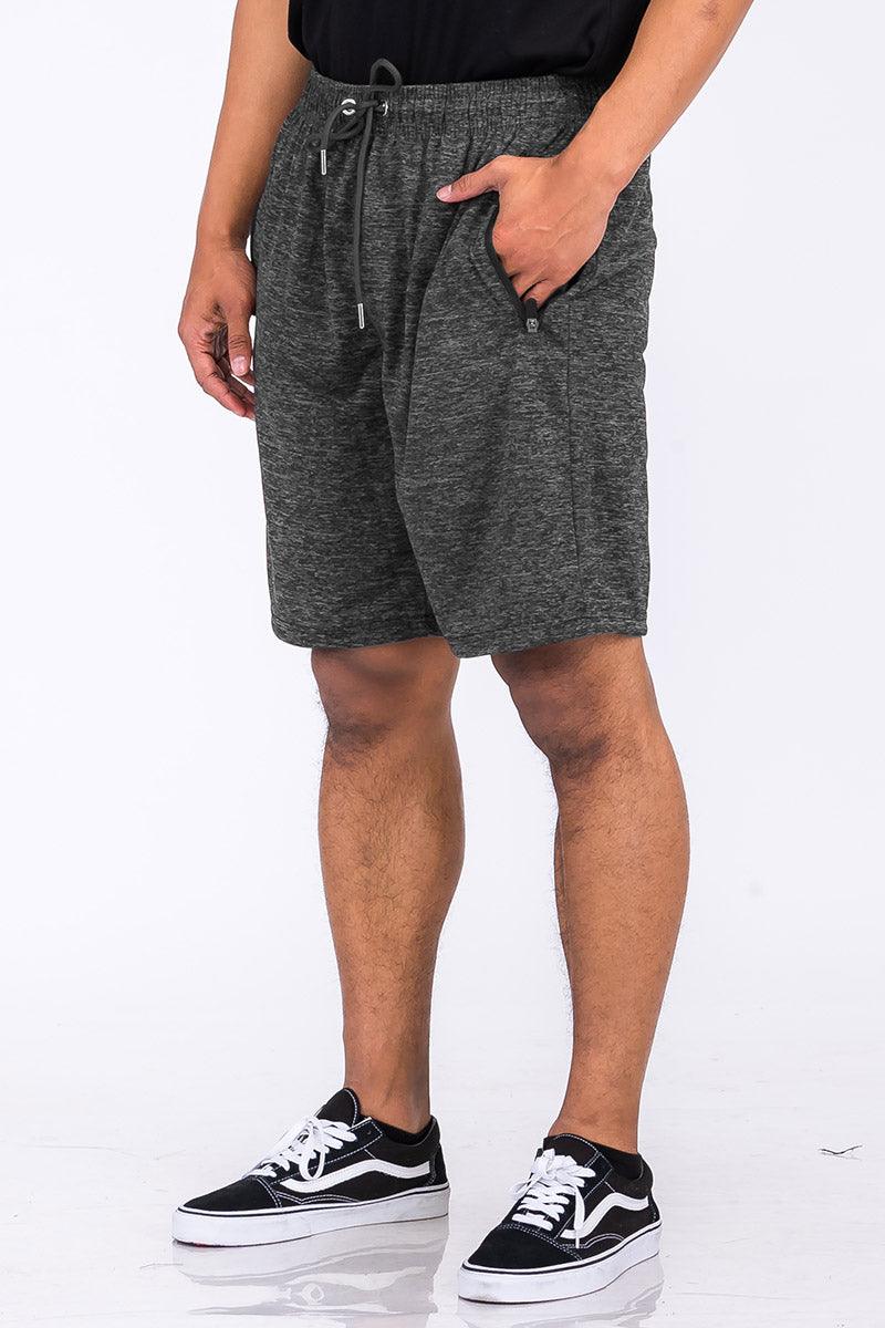 Men's Activewear Black Marbled Light Weight Active Shorts