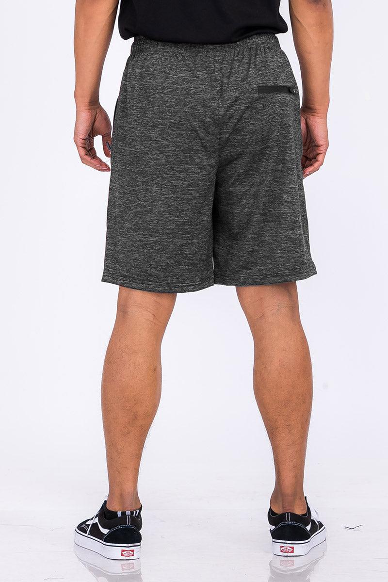 Men's Activewear Black Marbled Light Weight Active Shorts