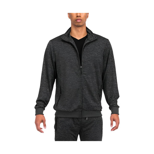 Black Marbled Light Weight Active Track Jacket - VacationGrabs
