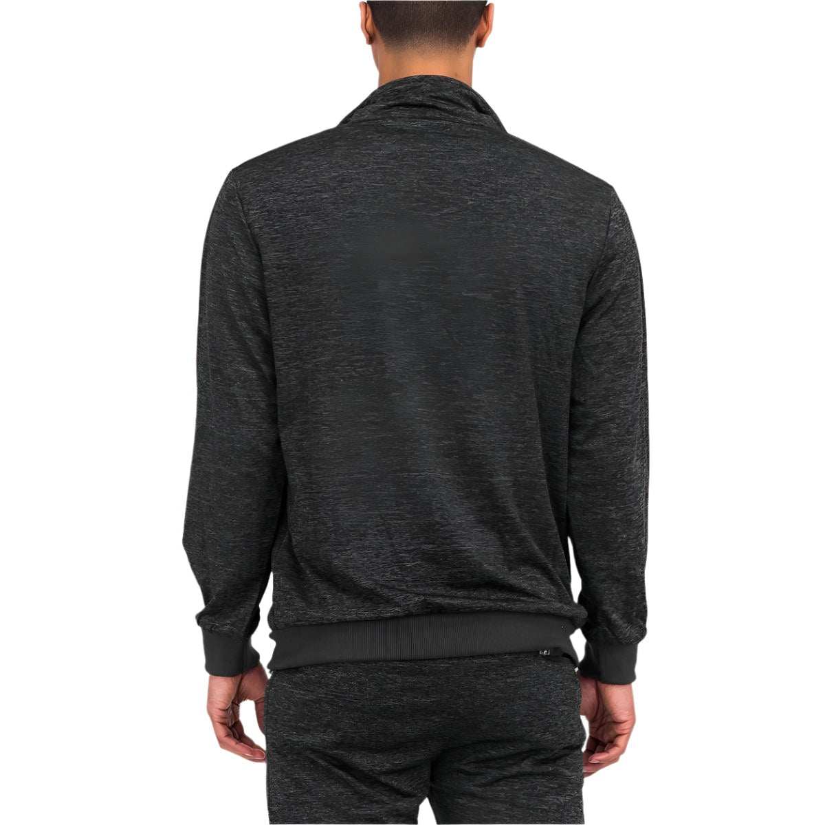 Black Marbled Light Weight Active Track Jacket - VacationGrabs