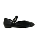 Maker's Shoes women's black flats with buckle strap resembling silver mary jane flats style