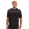 Men's black mesh reflective shirt with short sleeves and a stylish design for casual wear