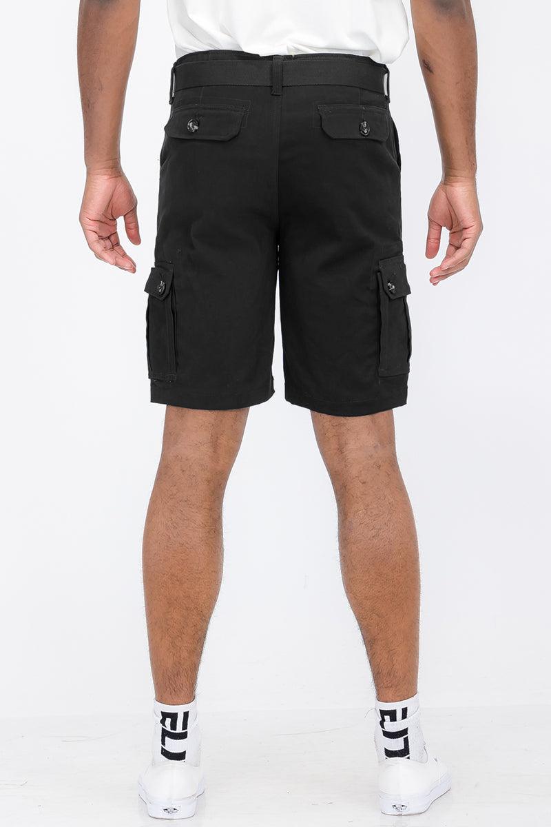 Men's Outfit Sets Black Multi Hawaiian Shirt Cargo Short Set