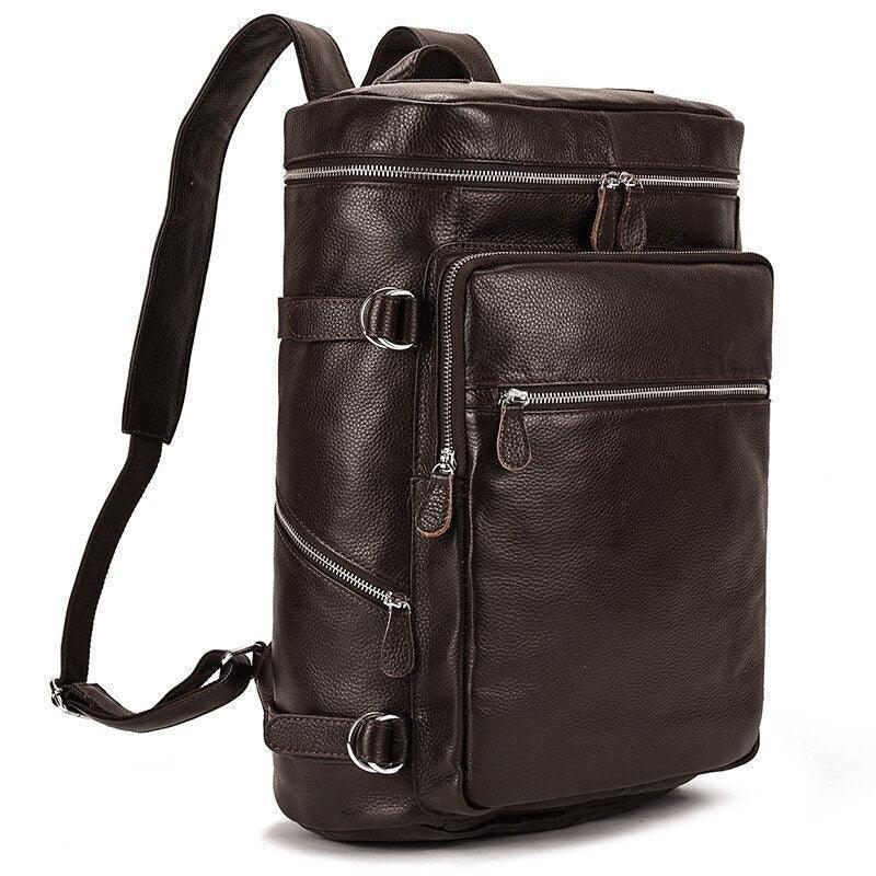 Luggage & Bags - Backpacks Black Or Brown Genuine Leather Mens Daypack Casual Backpack