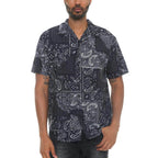 Men's VacationGrabs black paisley button down shirt featuring a stylish pattern for casual wear