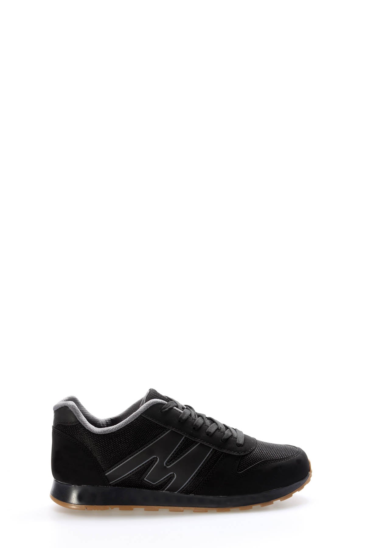 Black Panelled Sport Sneakers for Men – front view