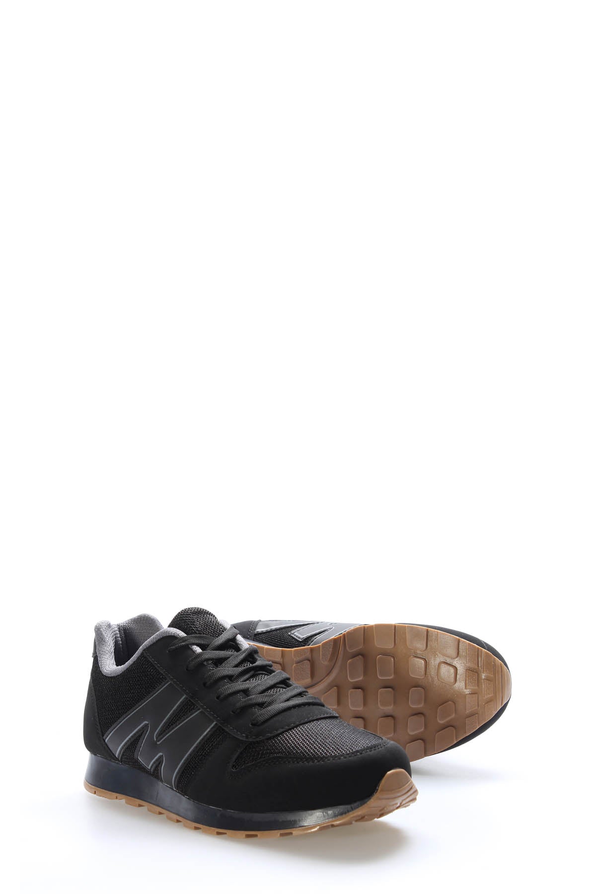 Black Panelled Sport Sneakers for Men – side view
