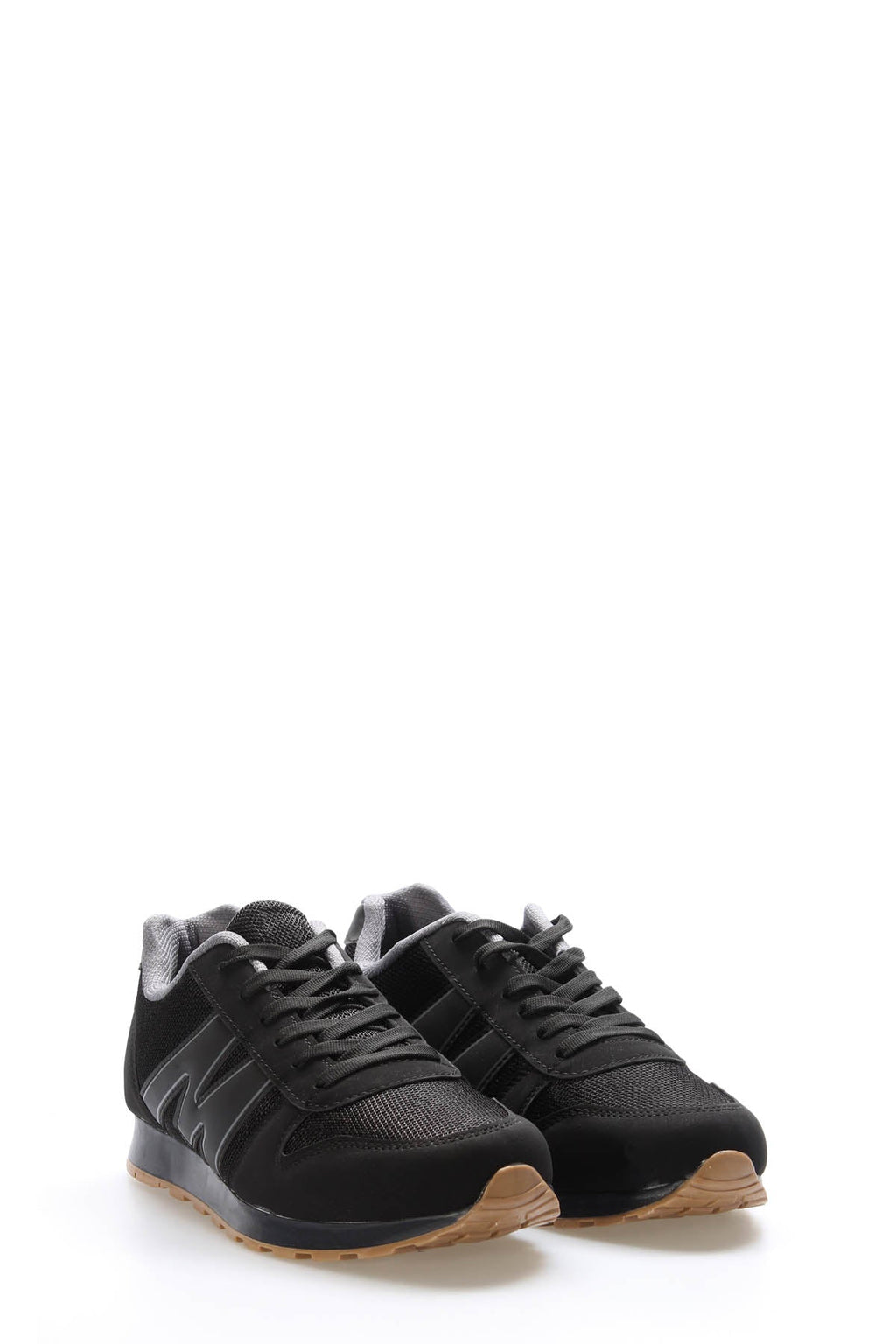 Black Panelled Sport Sneakers for Men – styled view