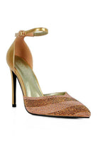 Rag Company glamorous black patent evening sandals with ankle strap and embellished design