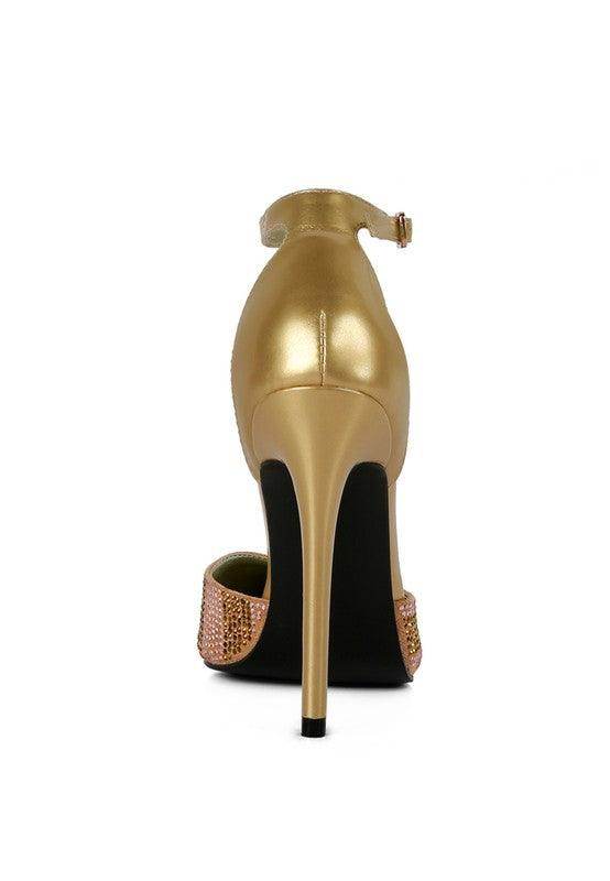 Stylish black patent evening sandals with a sleek heel and a shiny finish for formal occasions