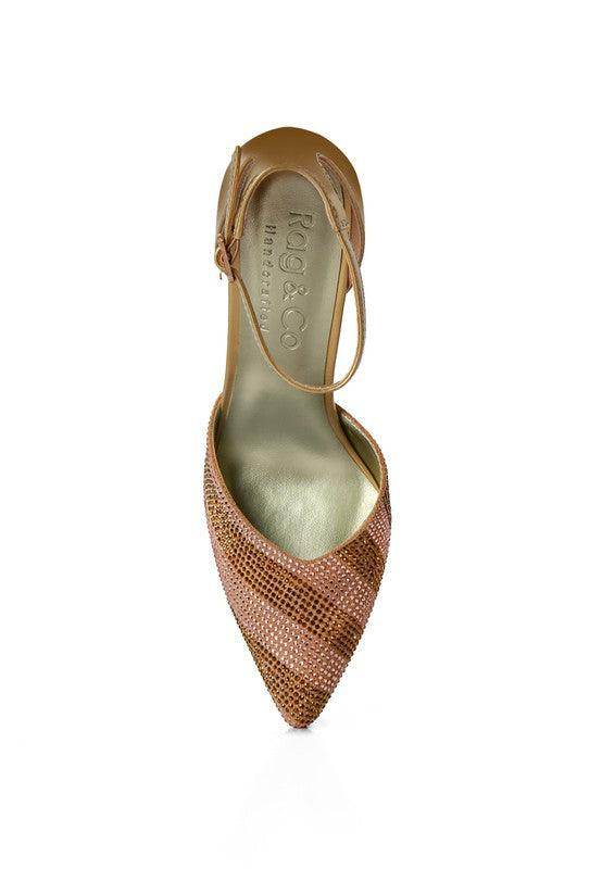 Elegant black patent evening sandals with a pointed toe design and ankle strap for a chic look